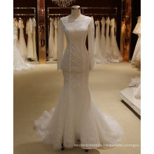 Mermaid Illusion Neck Long Sleeve Wedding Dress